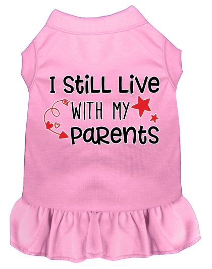 Still Live with my Parents Screen Print Dog Dress Light Pink 4X (22)