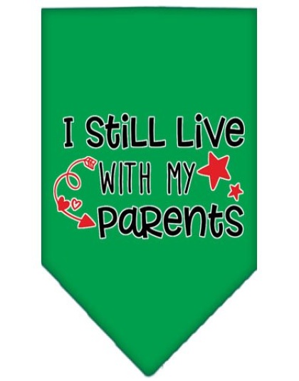 Still Live with my Parents Screen Print Pet Bandana Emerald Green Large