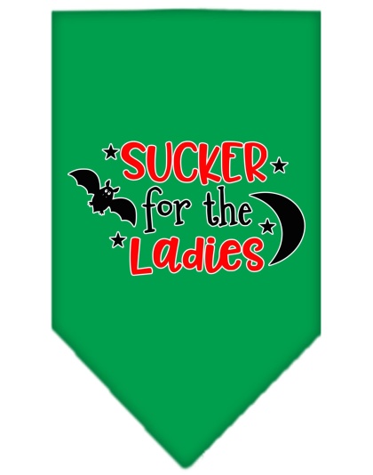 Sucker for the Ladies Screen Print Bandana Emerald Green Large