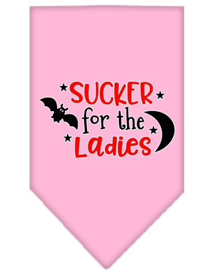 Sucker for the Ladies Screen Print Bandana Light Pink Large