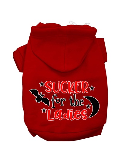 Sucker for the Ladies Screen Print Dog Hoodie Red L