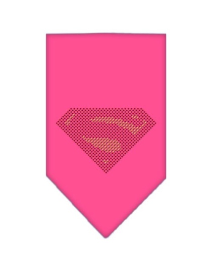 Super! Rhinestone Bandana Bright Pink Large