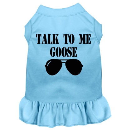 Talk to me Goose Screen Print Dog Dress Baby Blue 4X (22)