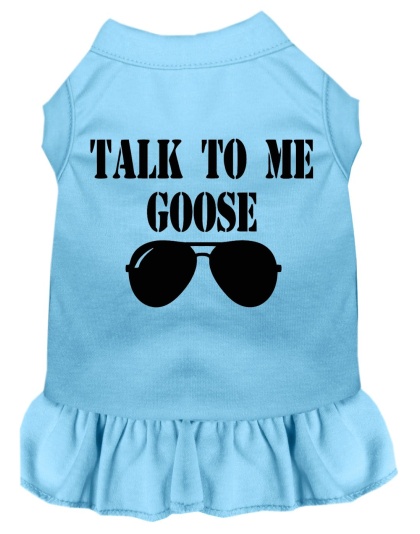 Talk to me Goose Screen Print Dog Dress Baby Blue 4X (22)