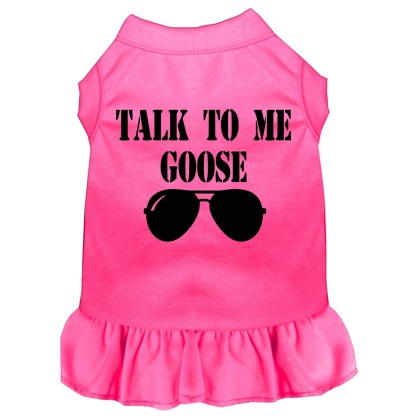 Talk to me Goose Screen Print Dog Dress Bright Pink 4X (22)
