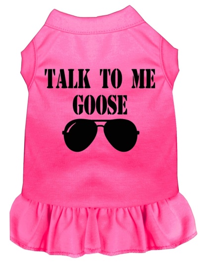 Talk to me Goose Screen Print Dog Dress Bright Pink 4X (22)