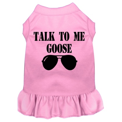 Talk to me Goose Screen Print Dog Dress Light Pink 4X (22)