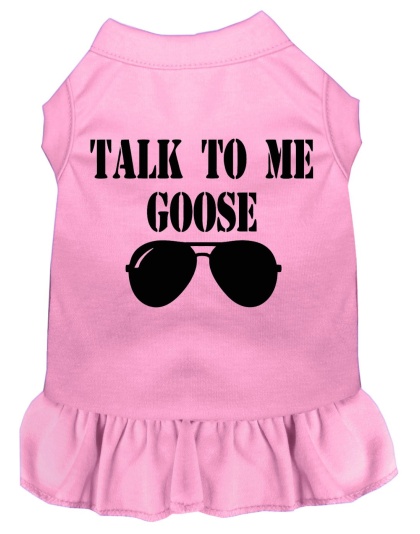 Talk to me Goose Screen Print Dog Dress Light Pink 4X (22)