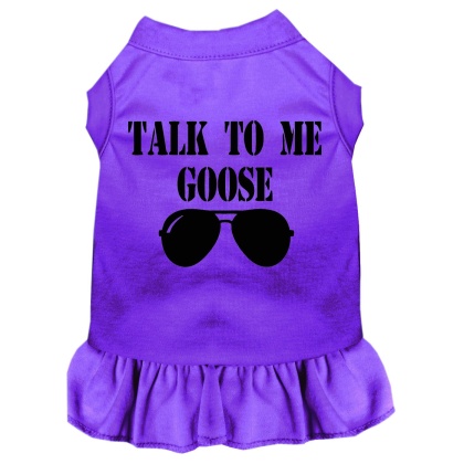 Talk to me Goose Screen Print Dog Dress Purple 4X (22)