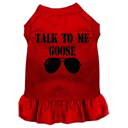 Talk to me Goose Screen Print Dog Dress Red 4X (22)