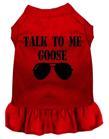 Talk to me Goose Screen Print Dog Dress Red 4X (22)