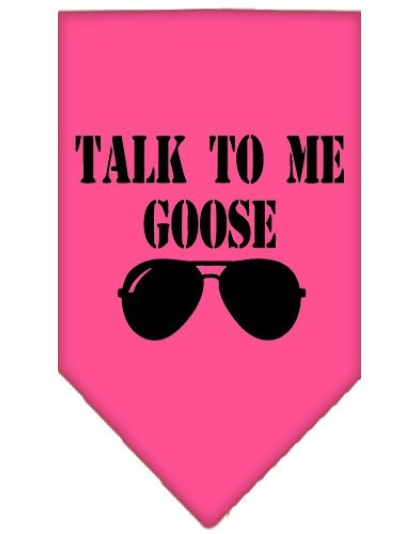 Talk to me Goose Screen Print Pet Bandana Bright Pink Large