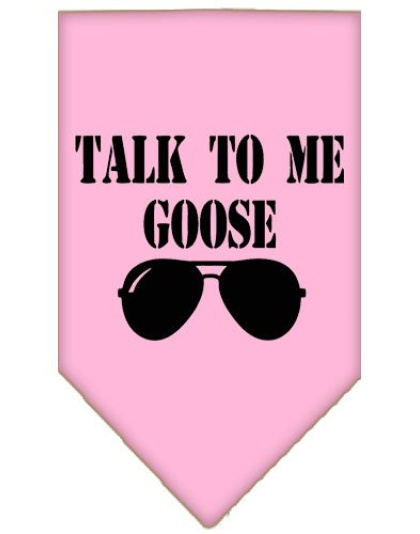 Talk to me Goose Screen Print Pet Bandana Light Pink Large