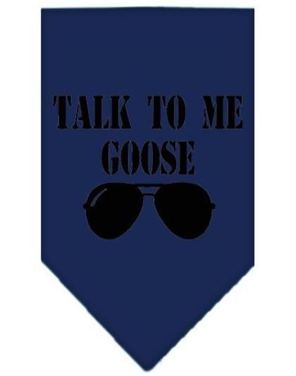 Talk to me Goose Screen Print Pet Bandana Navy Blue large