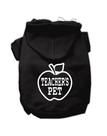 Teachers Pet Screen Print Pet Hoodies Black Size L