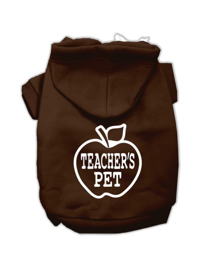 Teachers Pet Screen Print Pet Hoodies Brown Size L