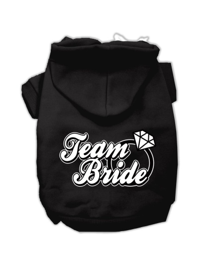 Team Bride Screen Print Pet Hoodies Black Size Lg