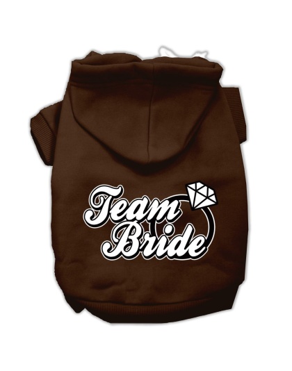 Team Bride Screen Print Pet Hoodies Brown Size Lg