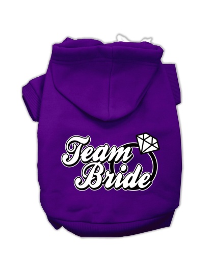 Team Bride Screen Print Pet Hoodies Purple Size Lg