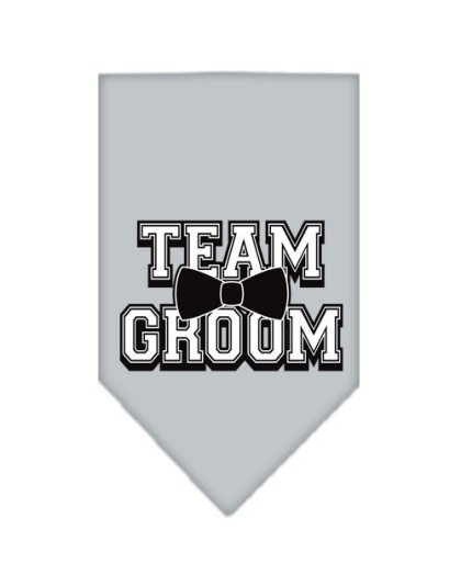 Team Groom Screen Print Bandana Grey Large
