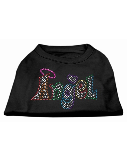 Technicolor Angel Rhinestone Pet Shirt Black Lg