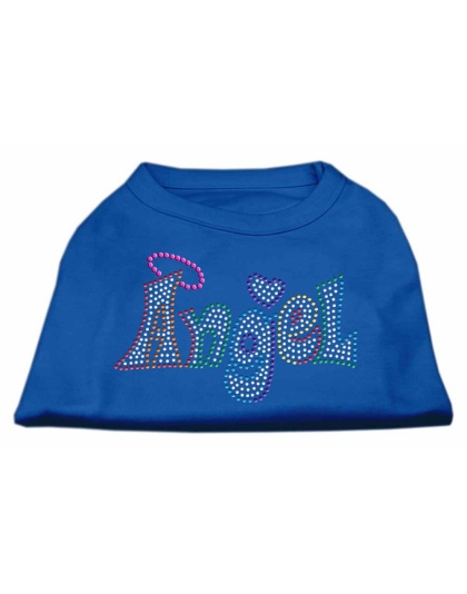 Technicolor Angel Rhinestone Pet Shirt Blue Lg