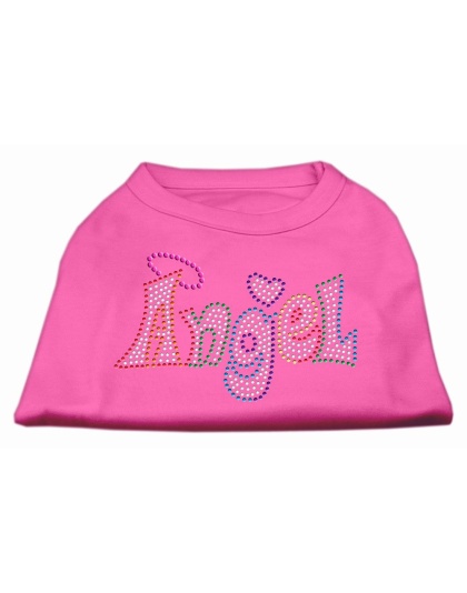 Technicolor Angel Rhinestone Pet Shirt Bright Pink Lg