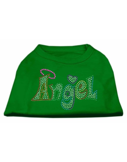 Technicolor Angel Rhinestone Pet Shirt Emerald Green Lg