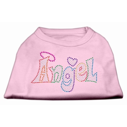 Technicolor Angel Rhinestone Pet Shirt Light Pink Lg