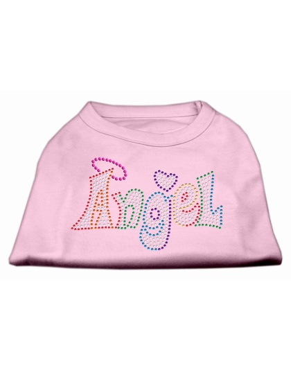 Technicolor Angel Rhinestone Pet Shirt Light Pink Lg