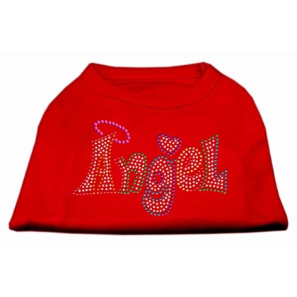 Technicolor Angel Rhinestone Pet Shirt Red Lg