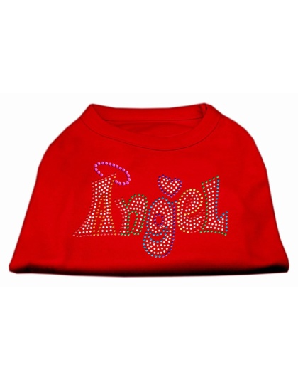 Technicolor Angel Rhinestone Pet Shirt Red Lg
