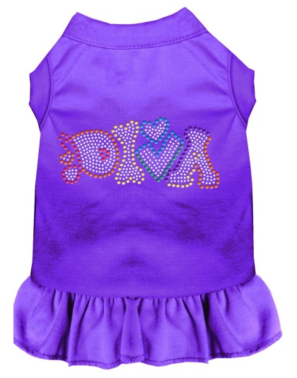 Technicolor Diva Rhinestone Pet Dress Purple 4X