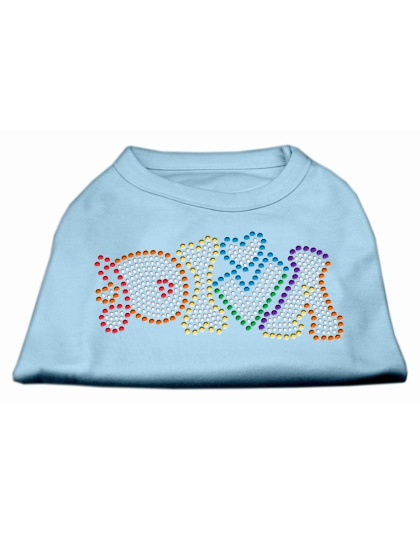 Technicolor Diva Rhinestone Pet Shirt Baby Blue Lg