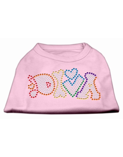 Technicolor Diva Rhinestone Pet Shirt Light Pink Lg
