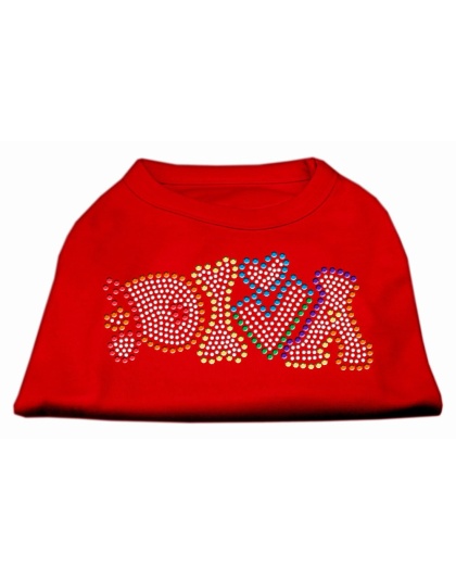 Technicolor Diva Rhinestone Pet Shirt Red Lg
