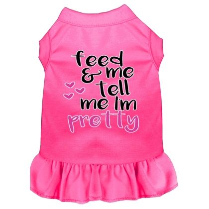 Tell me I'm Pretty Screen Print Dog Dress Bright Pink 4X (22)