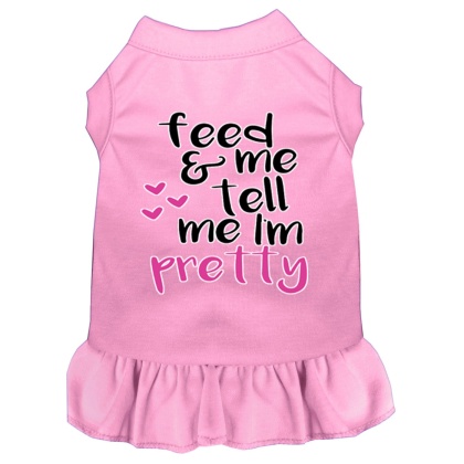 Tell me I'm Pretty Screen Print Dog Dress Light Pink 4X (22)