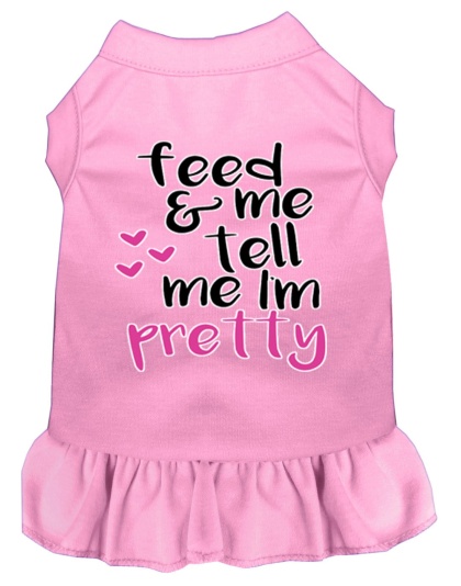 Tell me I'm Pretty Screen Print Dog Dress Light Pink 4X (22)