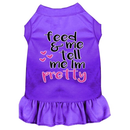 Tell me I'm Pretty Screen Print Dog Dress Purple 4X (22)