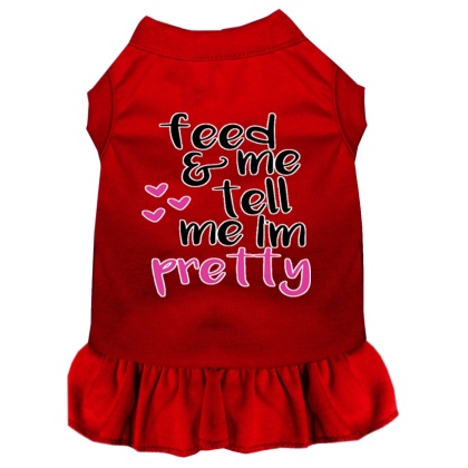 Tell me I'm Pretty Screen Print Dog Dress Red 4X (22)