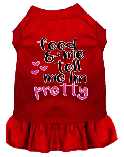 Tell me I'm Pretty Screen Print Dog Dress Red 4X (22)