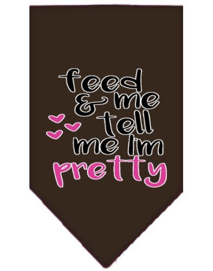 Tell me I'm Pretty Screen Print Pet Bandana Cocoa Large