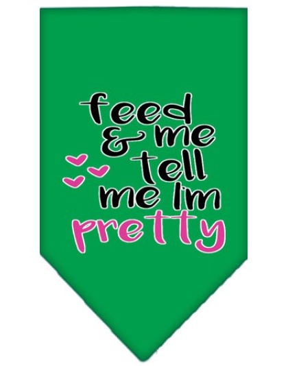 Tell me I'm Pretty Screen Print Pet Bandana Emerald Green Large