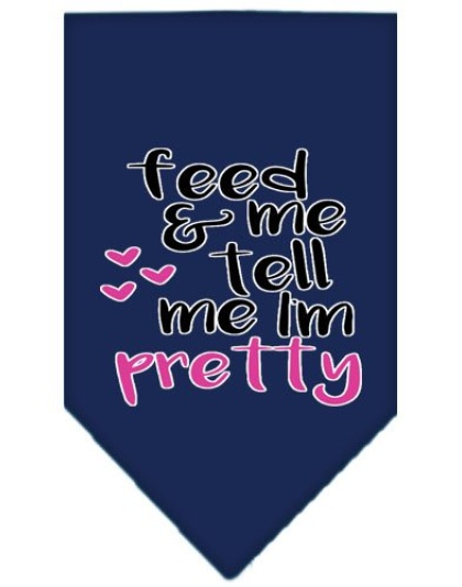 Tell me I'm Pretty Screen Print Pet Bandana Navy Blue large
