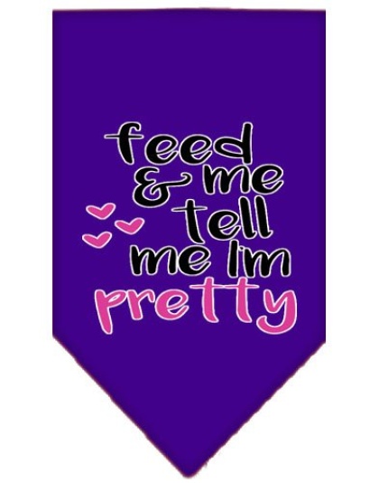 Tell me I'm Pretty Screen Print Pet Bandana Purple Large