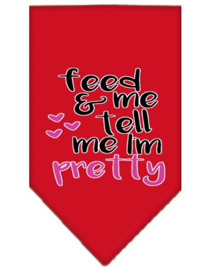 Tell me I'm Pretty Screen Print Pet Bandana Red Large