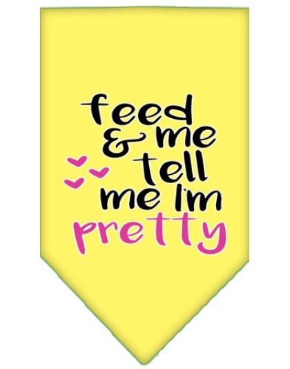 Tell me I'm Pretty Screen Print Pet Bandana Yellow Large