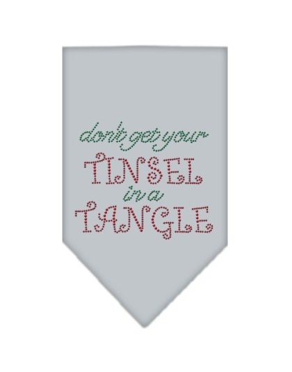 Tinsel in a Tangle Rhinestone Bandana Grey Large