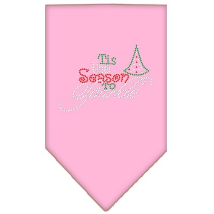 Tis the Season to Sparkle Rhinestone Bandana Light Pink Large